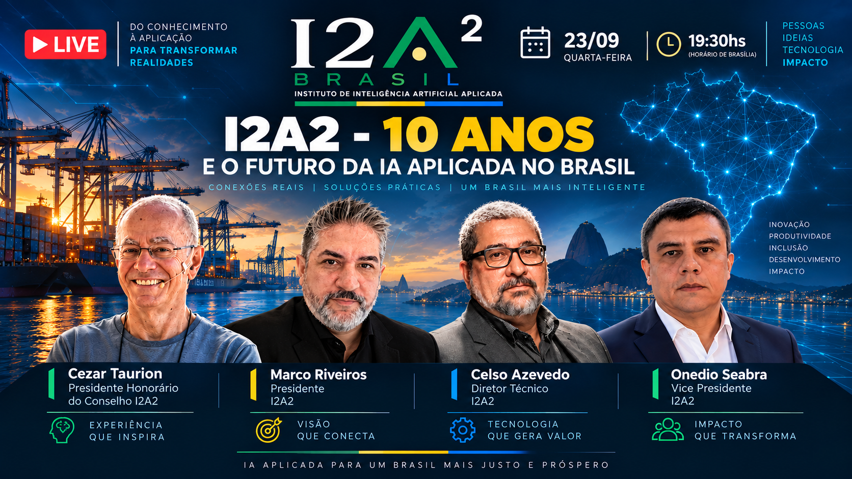 Capa de I2A2, 10 Anos e o Futuro da IA Aplicada no Brasil